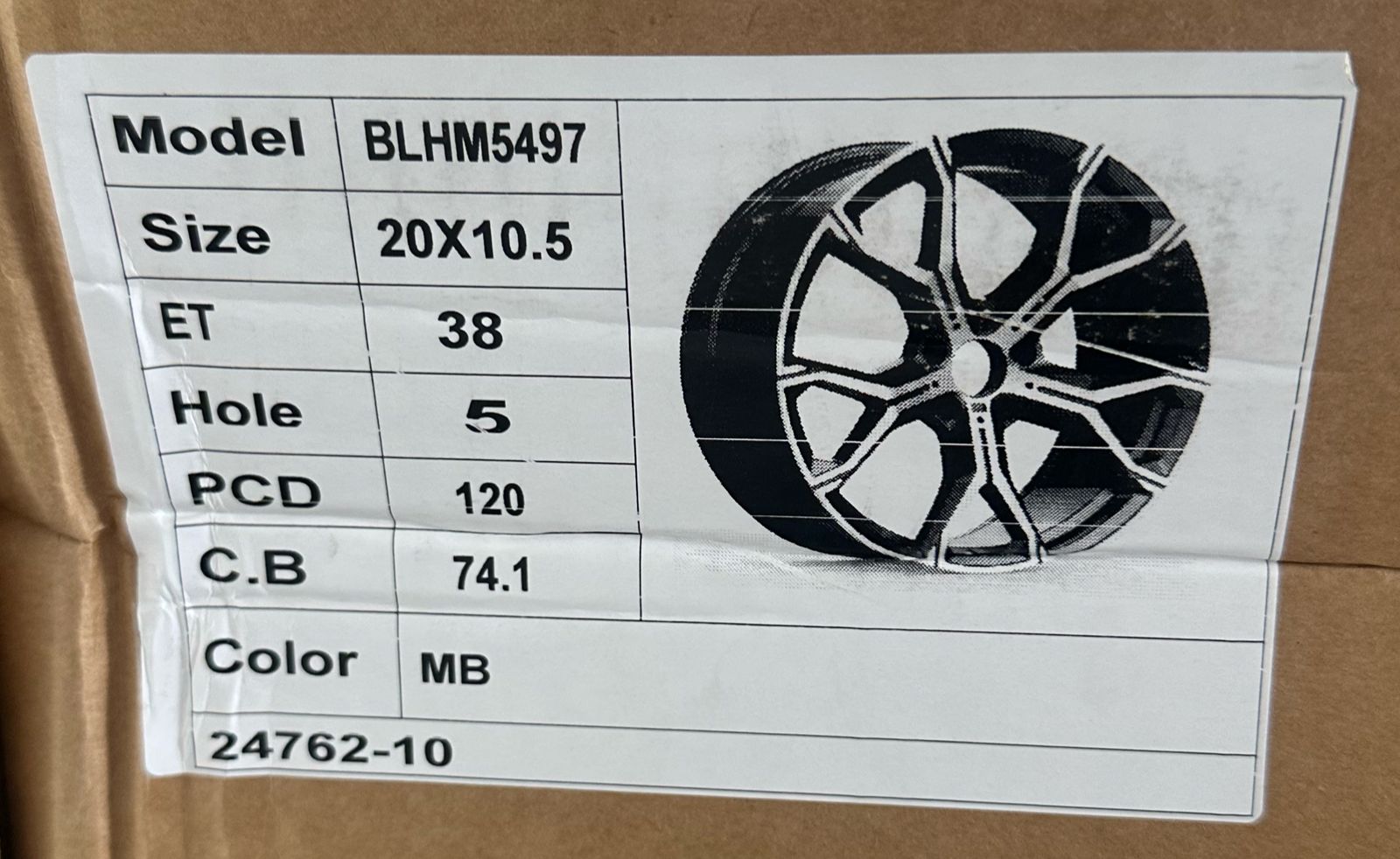 JUEGO DE AROS 20X10.5/9.0 ET38 5X120MM BLHM5497
