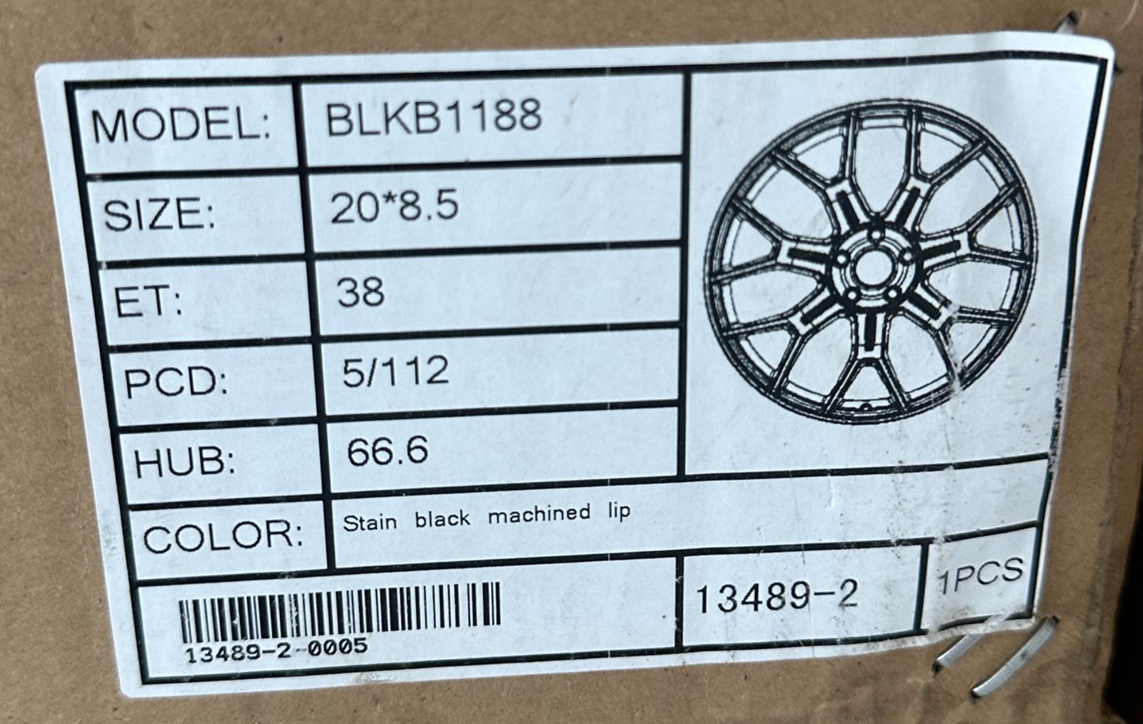 JUEGO DE AROS 20X8.5/9.5 ET38 5X112 MBENZ BLKB1188