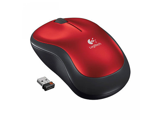 MOUSE LOGITECH M185 INALAMBRICO OPTICO, RECEPTOR USB, ROJO (910-003635)