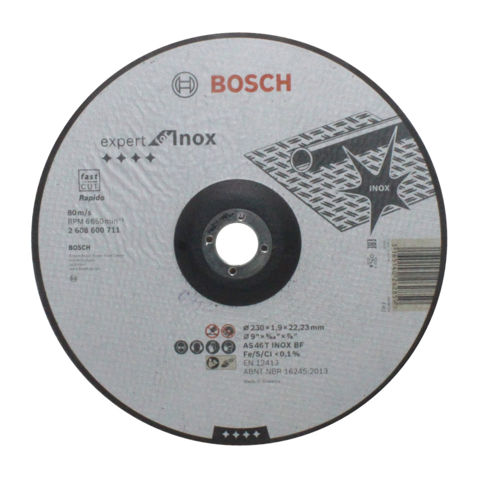 DISCO DE CORTE DE METAL INOX 9''X 5/64"