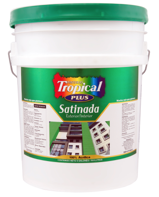 PINTURA TROPICAL PLUS SATINADA BLANCO 00 5 GL