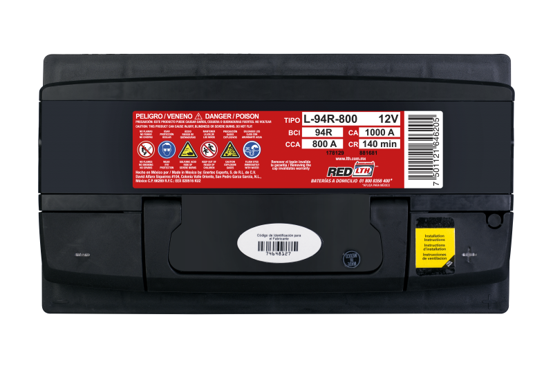 BATERIA LTH L-94R-800 12V CA.1000A CCA.800A CR.140