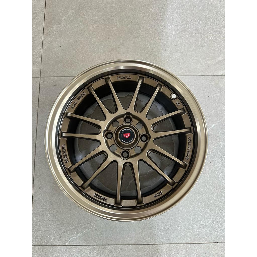 JUEGO DE JUEGO DE AROSS 15X7.0 ET35 4/100MM BLS203 BRONZE+GOLDEN LIP