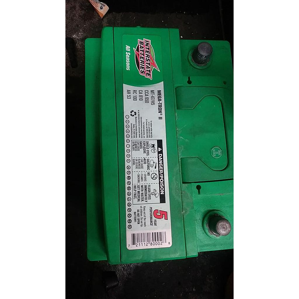 BATERIA INTERSTATE MEGATRON II 600 CCA 750 CA 99 RC AT COTE MT-47/H5-IN L9